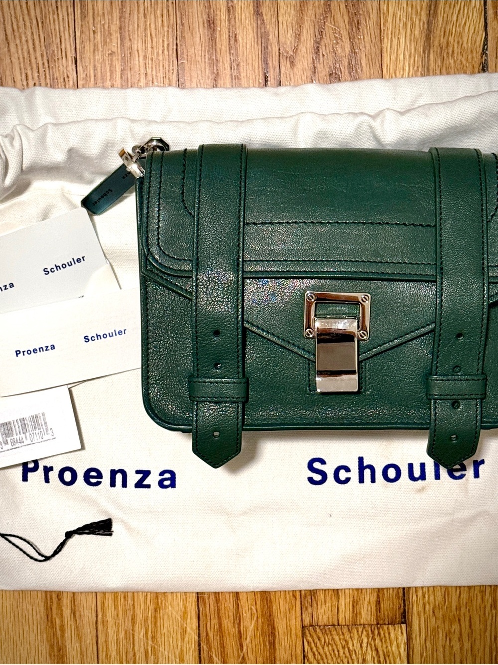 Proenza Schouler Deep Green Leather PS1 Mini Crossbody Bag